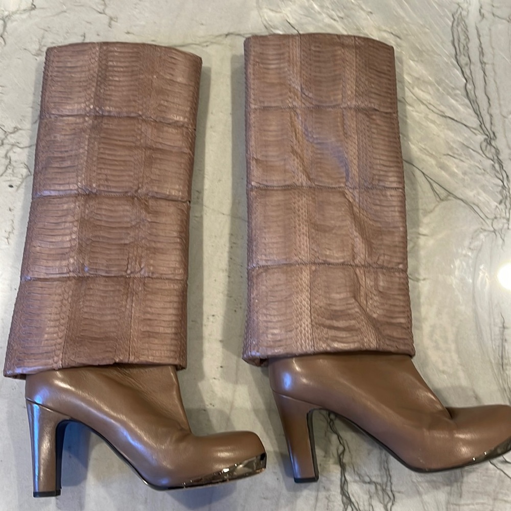 Devi Kroell boots taupe 38 with removable python cover